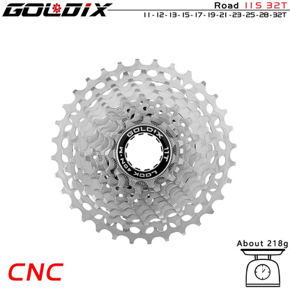 GOLDIX Ultralight CNC Road Bike Cassette 11/12 Speed k7 11S 12S 28T/32T/34T/36T Cassette Sprocket for SHIMANO HG