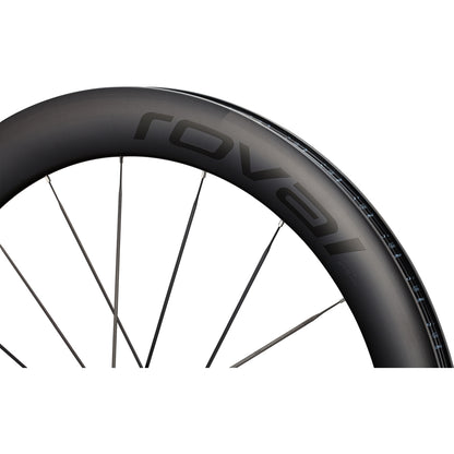 Roval Rapide Sprint CLX 63mm carbon front wheel in Satin Carbon and Gloss Black