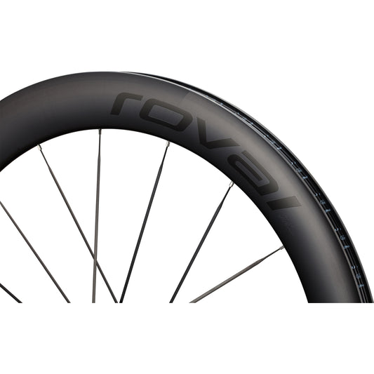 Roval Rapide Sprint CLX 63mm carbon front wheel in Satin Carbon and Gloss Black