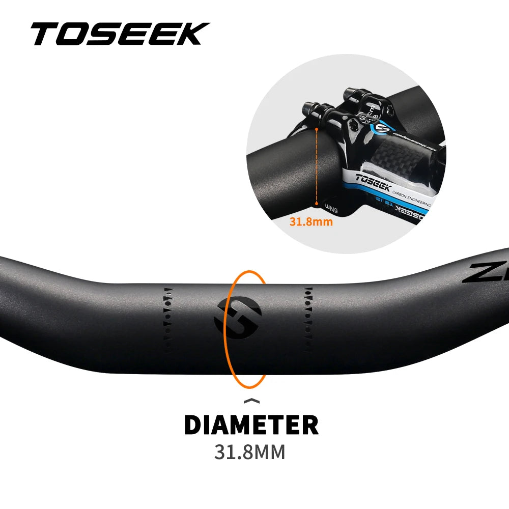 TOSEEK ZF-ONE Full Carbon Fiber Bike MTB Handlebar 31.8mm