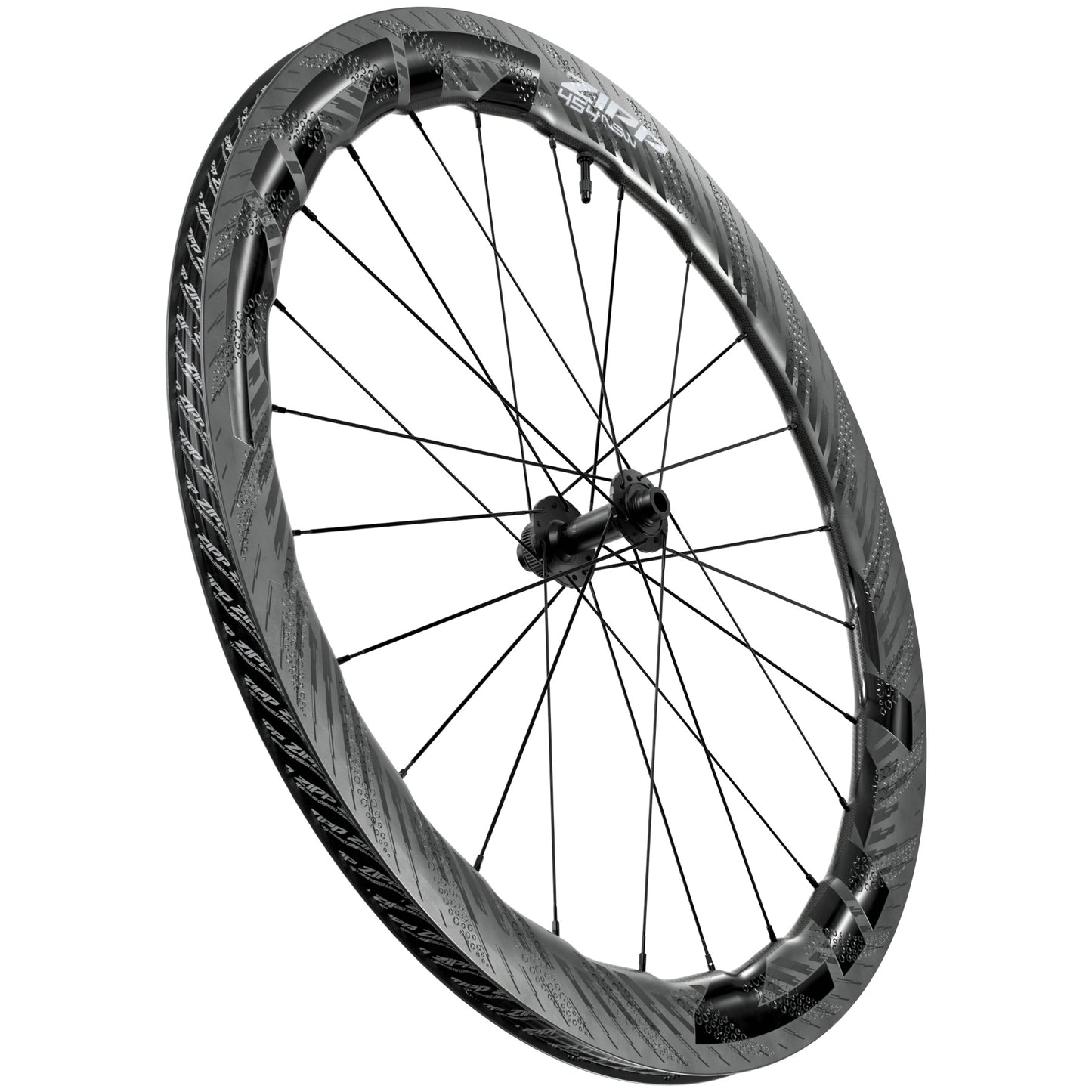 Zipp 454 NSW SawTooth hookless carbon front wheel side view