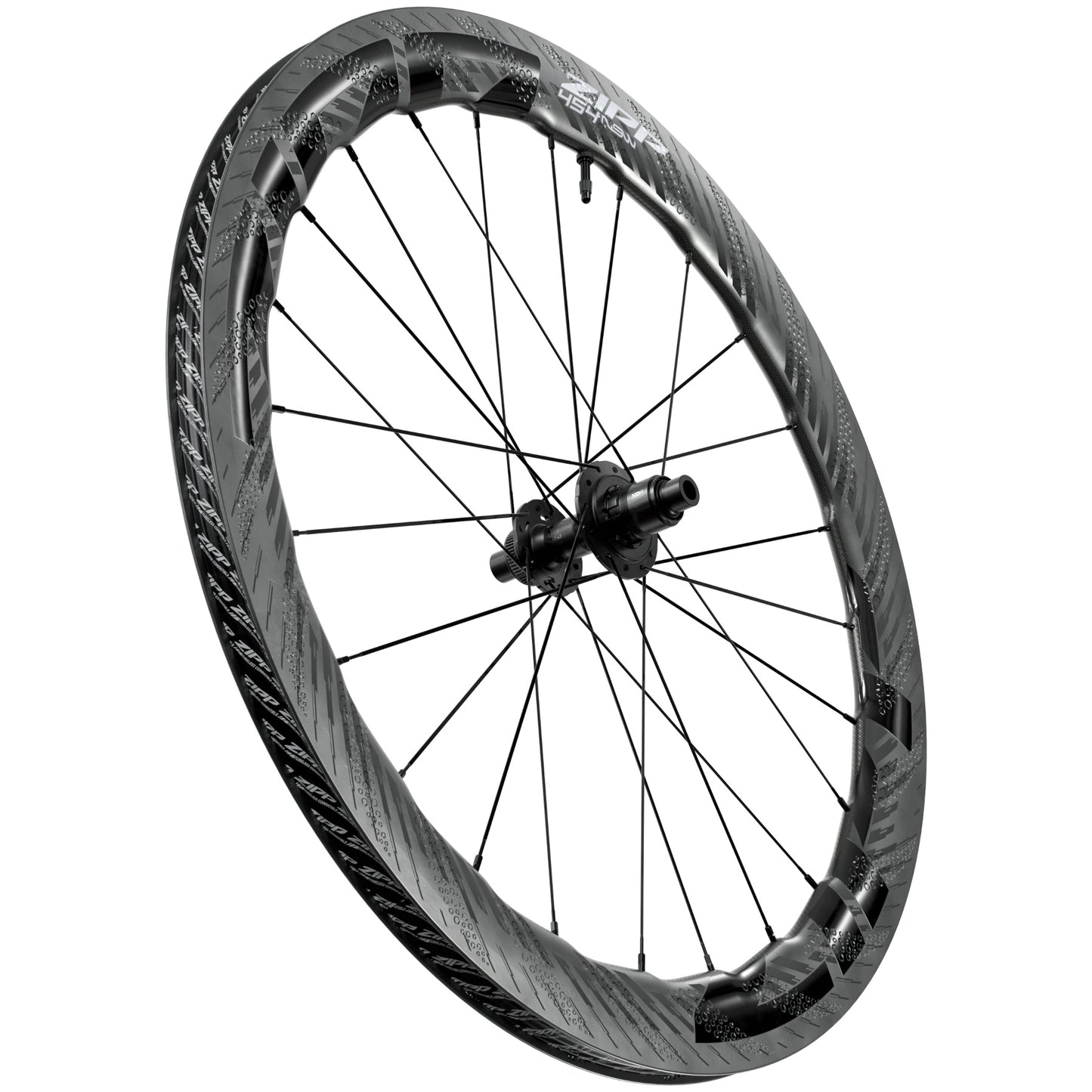 Zipp 454 NSW SawTooth hookless carbon rear wheel side view