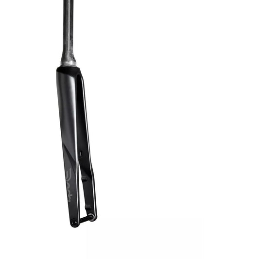 Deda EDG Road DCR carbon disc fork three-quarter view in polish-on-black finish