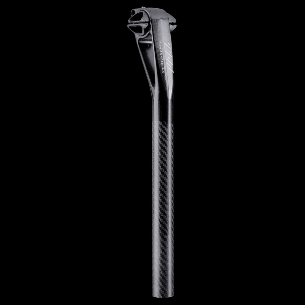 THM Mandibula carbon and basalt seatpost in natural carbon finish